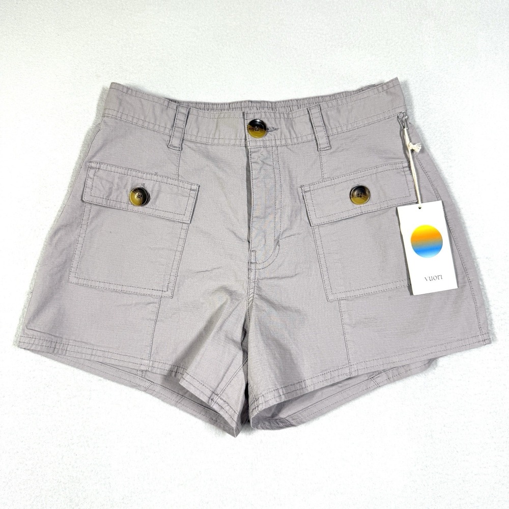 Vuori Shorts Womens Small Vintage Ripstop Utility Cargo Short Soft Pewter NWT